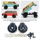 thumbnail image 5 of Vogacara Bloques de ruedas delanteras de latón de 2 piezas para Hobby Plus 1/18 CR18P Rock Van Upgrade Ride latón Premium Kits de construcción modelo, 5 of 6
