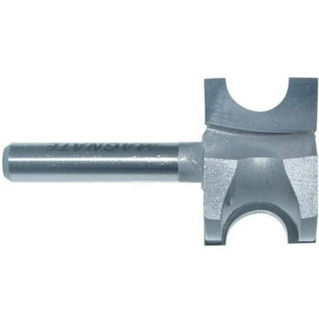 

Magnate 1722 Bull Nose (Half Round) Carbide Tipped Router Bit — 3/8 Bead Diameter; 1/4 Shank Diameter; 3/16 Radius; 1-1/4 Shank Length; 1-1/16 Overall Diameter