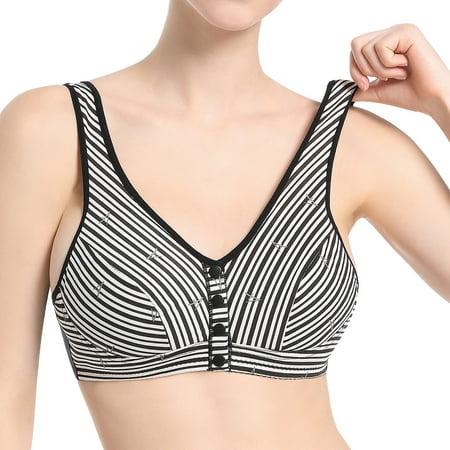 Clearance! SNOWSONG Cotton Bras Plus Size Bras Women s Sports Bra Button Soft Cotton Non-Steel Ring Tank Top Wireless Full Cup Comfort Bra 2024 New Full Coverage Bra Wireless Bras for Women Black A