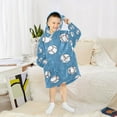 thumbnail image 6 of FORMRS Wearable Blanket Hoodie with Sleeves for Kids Cozy Flannel Sweatshirt, Baseballs Pattern, 6 of 7