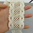 thumbnail image 5 of Beige Lace Ribbon 10 Yards Cotton Lace Trim Crochet Sewing Lace for Crafts, Gift Package Wrapping, Bridal Wedding Decoration, Widen 2.35 inch,Style 1, 5 of 5
