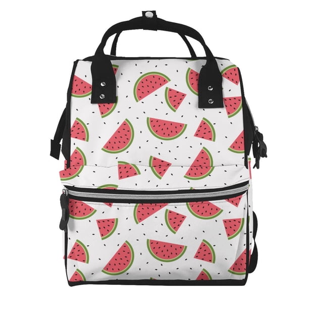 Easygdp Hand Drawn Watermelon para Bolsa de Bebé de Gran Capacidad con Múltiples Bolsillos, Bolsa de Pañales para Padres, Bolsa de Viaje Organizada y Elegante