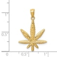 thumbnail image 4 of 14k Yellow Gold Leaf Solid Casted Textured Back Polished Finish Charm Pendant, 4 of 4
