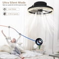 thumbnail image 3 of 16-inch Modern Ceiling Fan with Crystal Acrylic Ring Light, Hidden Blades, Remote & APP Control, Dimmable Flush Mount for Bedroom Living Room, 3 of 6