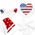 thumbnail image 3 of Abcomgle Girls American Flag Shirts America Flag Love Heart Print Patriotic T Shirt 4th Of July Tshirt Crew Neck Raglan Short Sleeve T-Shirt Loose Independent Day Shirts, 3 of 5