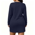 thumbnail image 5 of Nugftut Womens Plus Size Nightgowns Long Sleeve Crewneck Pajamas Soft Comfortable Nightgownws, 5 of 7