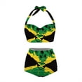 thumbnail image 3 of Yuyamidu Jamaican Flag Bikinis for Women 2 PCS Coconut Tree Swimsuit with Bottom Size M Tummy Control Bathing Suits Top High Waist Bikini Set for Summer Pool Party, 3 of 6