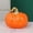 Orange-M, variant on Ceramic White Pumpkin Decor, Small Glossy Harvest Tabletop Statue with Gold Stem for Shelf Home Decor, 3.94 in
