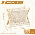 thumbnail image 2 of Macrame Magazine Rack Multipurpose Standing Basket Firm Magazine Storage Basket Elegant Bohemian Magazine Organizer Space Saving Magazine File Holder for Living Room, 2 of 10