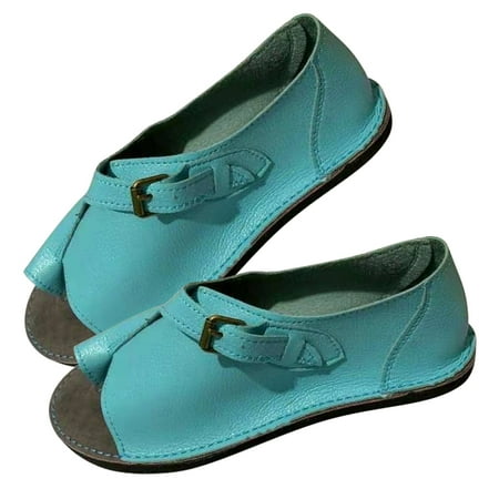 

Womens Flat Sandals Open Toe Buckle Strap Beach Shoes Anti-slip Breathable for Summer New