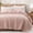 Blush Pink, variant on Exclusivo Mezcla Full Queen Quilt Bedding Set, Stripe Stitching Grey Quilts Queen Size for All Seasons, Soft Lightweight Microfiber Bedspreads Coverlets Bed Cover, 90"x96"