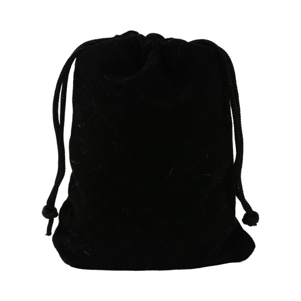 Matsuzay 50 Uds. Bolsa pequeña de terciopelo, duradera, lavable, con cordón, bolsas de joyería, elegantes bolsas de almacenamiento ligeras, Almacenamiento y organización del hogar Negro