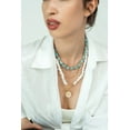 thumbnail image 2 of Women Gold-Plated Boho Layered Necklace Set 3Pcs, Blue Turquoise Stone, Chain, Moonstone with Eye Pendant, Bohemian Style Trendy & Adjustable Elegant Fashion Jewelry, 2 of 6