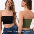 thumbnail image 4 of mdesiwst Women's Summer Tube Top Non-Slip Strapless Bandeau Crop Top Basic Sleeveless Going Out Outfits, 4 of 8