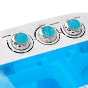 ZENY Portable Washing Machine Mini Twin Tub Washing Machine with Washer & Spinner, Gravity Drain Pump, 9.9lbs Capacity