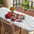 thumbnail image 3 of Valentine's Day Table Cloths for 8 Foot Rectangle Tables, Red Love Gift Box Abstract Dots Stripes Patio Waterproof Elastic Fitted Tablecloths, Washable Rectangular Table Cover for Camping, 3 of 8