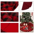thumbnail image 3 of Red and Black Buffalo Plaid Christmas Tree Skirt,48inch Double Sided Anti-slip Christmas Tree Mat Tree Skirt Decorations for Holiday Party Xmas Tree Ornament, 3 of 7