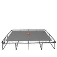 thumbnail image 5 of 10FT x 17FT Rectangle Trampoline with Basketball Hoop and Rubber Ball, Outdoor Trampoline with Enclosure Net and Non-Slip Ladder for Kids Adult, Green, 5 of 9