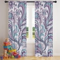 thumbnail image 5 of Blackout Kids Curtains,Purple and Teal Paisley and Floral Pattern Childrens Insulated Curtains Set Of 2,Bedroom Essentials,Toddler Room Decor 42x84in(106x213cm), 5 of 5