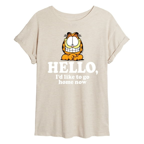 Garfield - Hello Go Home Now - Juniors Ideal Flowy Muscle T-Shirt