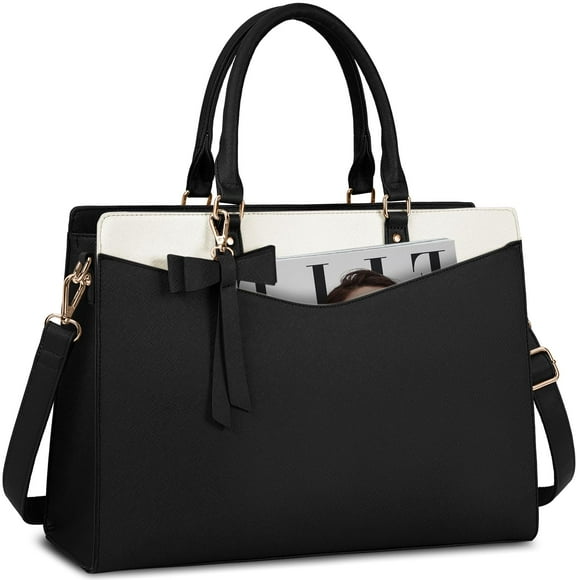 Bolsa para portátil RAINSMORE de piel sintética impermeable de 15.6 pulgadas para mujer