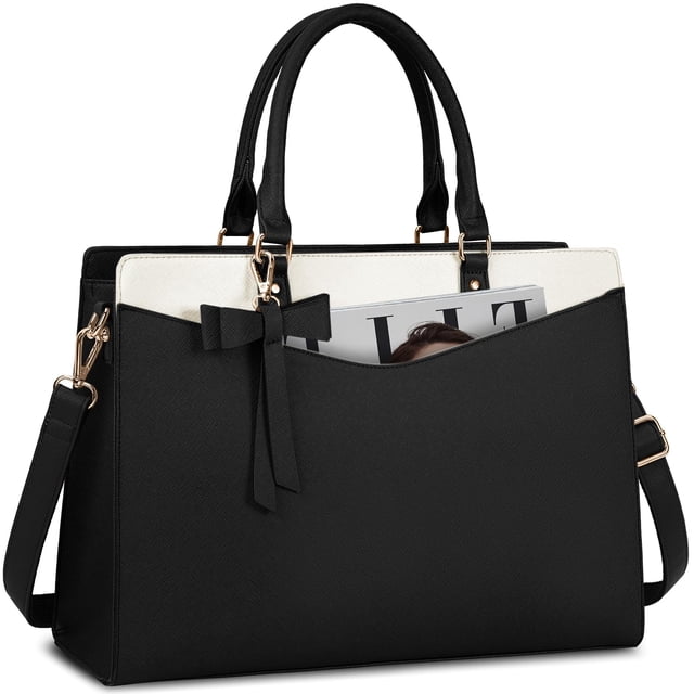 Bolsa para portátil RAINSMORE de piel sintética impermeable de 15.6 pulgadas para mujer