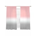 thumbnail image 2 of Pink White Grey Ombre Semi Sheer Curtains 63 Inch Length 2 Panels Set, Modern Abstract Aesthetics Sheer Kitchen Curtain Privacy Voile Window Curtain for Living Room Bedroom Rod Pocket Drapes, 2 of 7