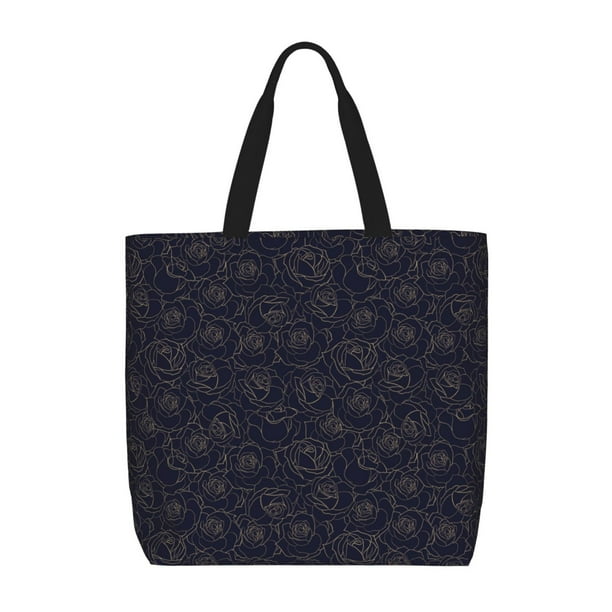 Easygdp Copper-Gold Gloss Outline Rose1 Bolsa Tote para Mujer, Bolso de Hombro para Trabajo, Playa, Viajes, Compras y Supermercado