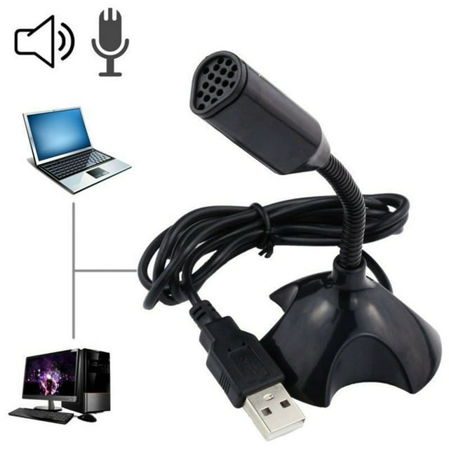 yingyy Desktop USB Microphone Computer Laptop desktop USB microphone Mini Microphone Flexible Tube Neck Adjustable PC Mic, White