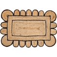 thumbnail image 2 of Gahilot International Black trim Jute scallop Outdoor Doormat, 17" x 30", 2 of 4