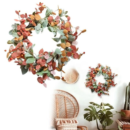 Fall Wreaths for Front Door Fall Door Wreath Artificial Autumn Front Door Wreath Natural Fall Wreath 1Pcs Farmhouse Fall Wreaths Thanksgiving Harvest Decor Wreath 17.72 Inch