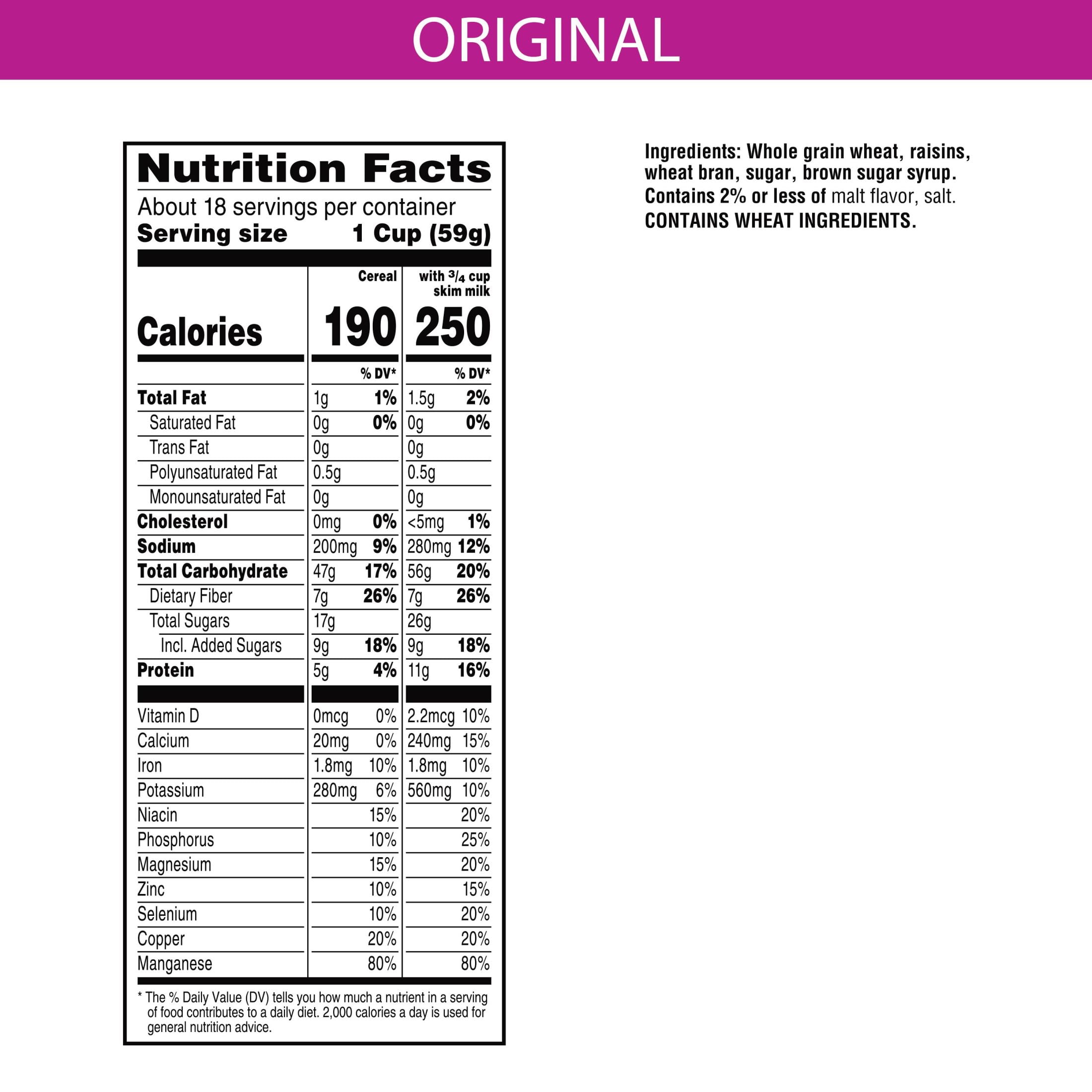 Kellogg's Raisin Bran Original Cold Breakfast Cereal, Giant Size, 37 oz Box