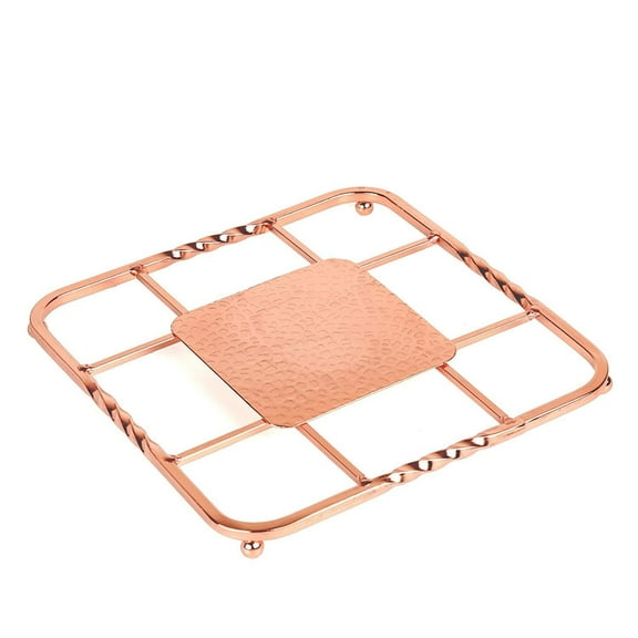 Creative Home Renaissance Collection Metal Square Copper Trivet