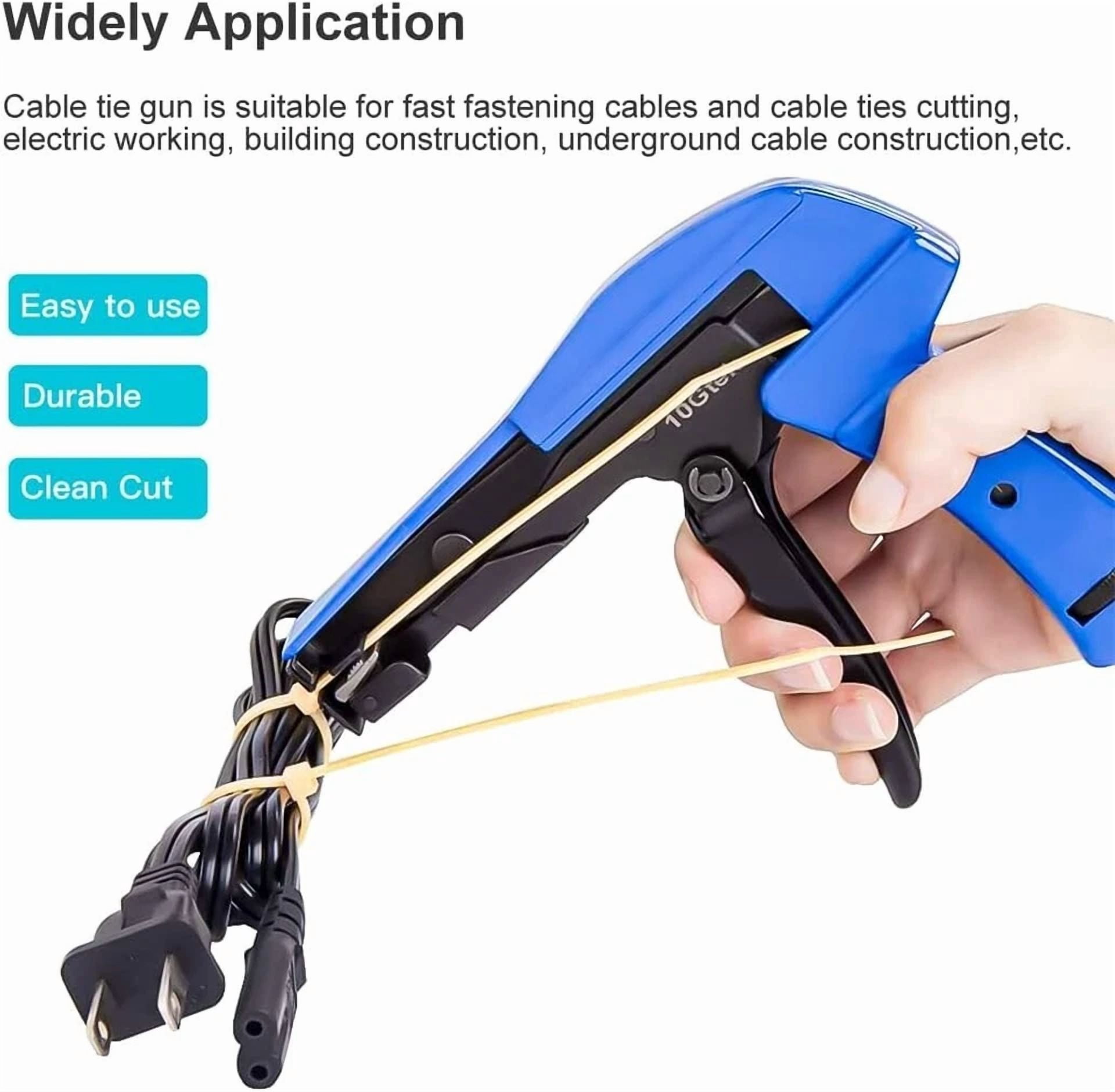 CIRCLE- Industrial Zip Tie Gun Tension Fastening Tool: 1 Motion Tie & Cut Off Cable Ties