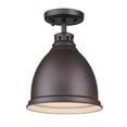 thumbnail image 1 of Duncan Flush Mount in Rubbed Bronze with a Rubbed Bronze Shade, 1 of 3