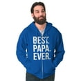 thumbnail image 3 of Best Papa Ever Fathers Day Gift Men's Big & Tall Graphic Zip Up Hoodie Brisco Brands 3X, 3 of 5