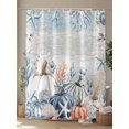 thumbnail image 4 of Fall Shower Curtain Blue Pumpkin Shower Curtains for Bathroom Thanksgiving Decor, Waterproof Polyester Shower Curtain Set with Hooks, Standard Size 72" x 72" Ocean Starfish Shell Coral, 4 of 6
