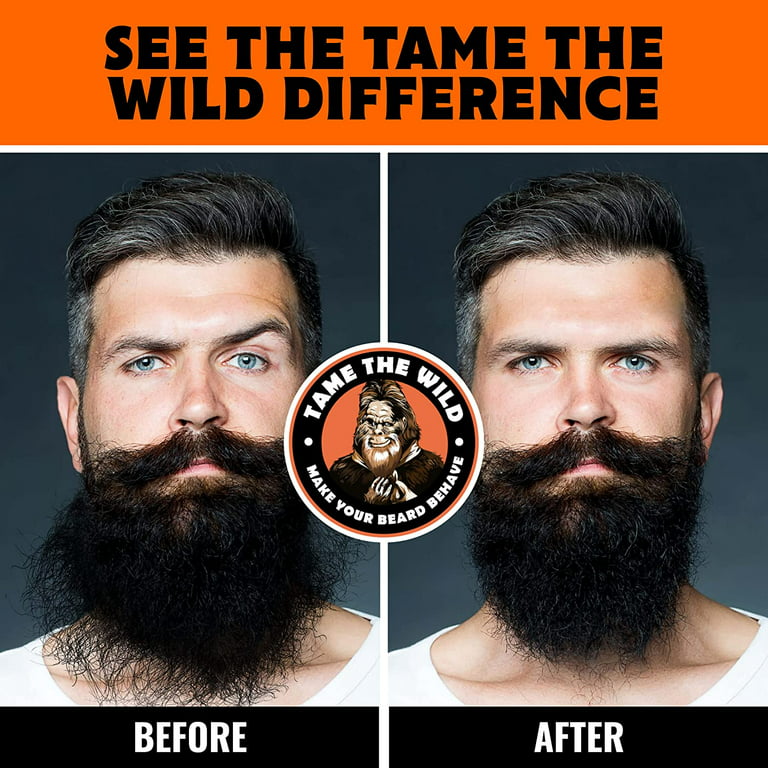 Tame The Wild Premium Beard Straightener Kit - Heated Beard Brush for Men - Beard Grooming Kit Includes Heat Protectant, Beard Soap, Beard Balm