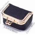 thumbnail image 2 of shiyou-Genuine Leather Mini Jewelry Box, Portable Luxury Case for Rings Earrings Bracelets Brown (Pink), 2 of 4