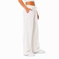 thumbnail image 2 of Wide Leg Corduroy Pants for Women Casual Lounge Drawstring Elastic Waist Work Pants with Pockets, 2 of 7