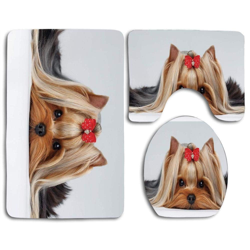 Erehome Yorkie Lying Yorkshire Terrier Cute Ribbon Yorkie Love Portrait A Dog 3 Piece Bathroom Rugs Set Bath Rug Contour Mat And Toilet Lid Cover Walmart Canada