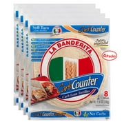 La Banderita Carb Counter Carb Lean Tortillas - 8" Soft Taco Flour Tortillas - Low Carb - Keto Friendly - 8 Count, 11.9 oz. - 4 Packs