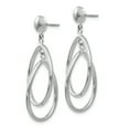 thumbnail image 2 of Boucles d'Oreilles Pendantes Ovales en Or Blanc 14k, 2 of 7