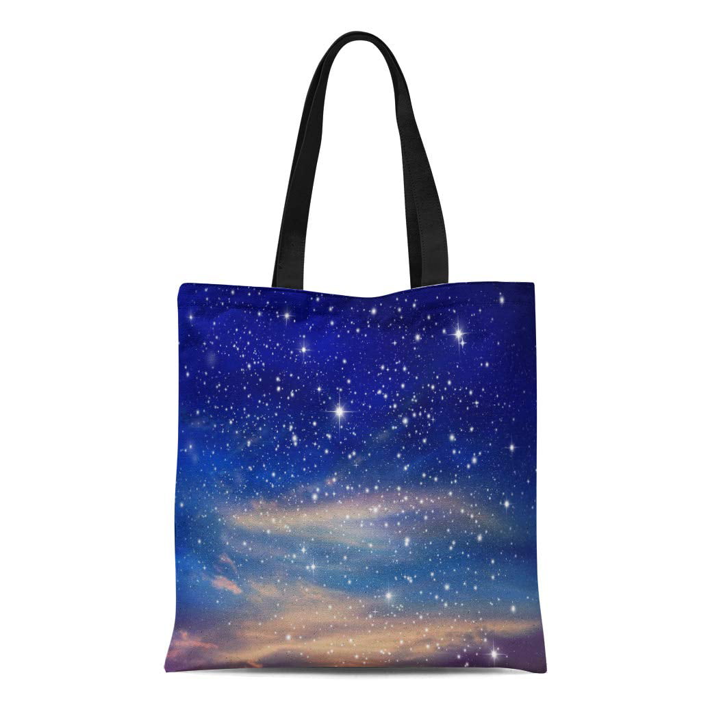 SIDONKU Canvas Tote Bag Blue Astrology Magic Sky Stars Orange ...