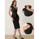 thumbnail image 2 of Blusa sin Mangas para Mujer Peplum Top de un Hombro con Volantes Blusa Elegante Negro M, 2 of 6