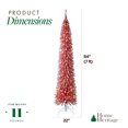 thumbnail image 3 of Home Heritage 7' 150 LED Pre-Lit Artificial Christmas Tinsel Tree, Pink, 3 of 10