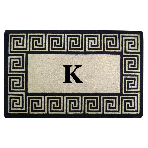 Greek Key 30" x 48" HeavyDuty Coir Doormat - Monogrammed K