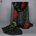 thumbnail image 2 of Ludlz Women Fashion Long Soft Wrap Shawl Rose Flower Printed Sheer Chiffon Scarf, 2 of 7