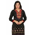 thumbnail image 2 of Maple Clothing Indian Long Tunics Kurti Top Blouse Women's India Apparel (Black, 3XL), 2 of 6