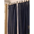 thumbnail image 3 of The Art Box Tie Top Linen Curtains Solid Dark Blue 35w x 84l inch Curtains Living Room Bedroom Drapes Gauze Linen Blended Farmhouse Curtains Pack of 2, 3 of 7